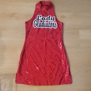 Red Glitter Lady Gladiators Dress